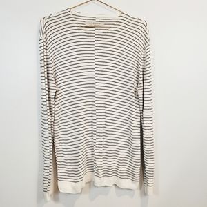 All Saints | Oversized Cotton Linen Long Sleeve Striped Top